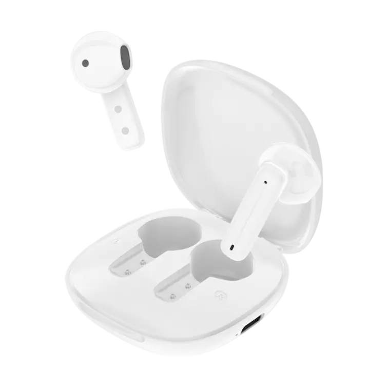 Earbuds blancos TWS con conexión Bluetooth para iPhone