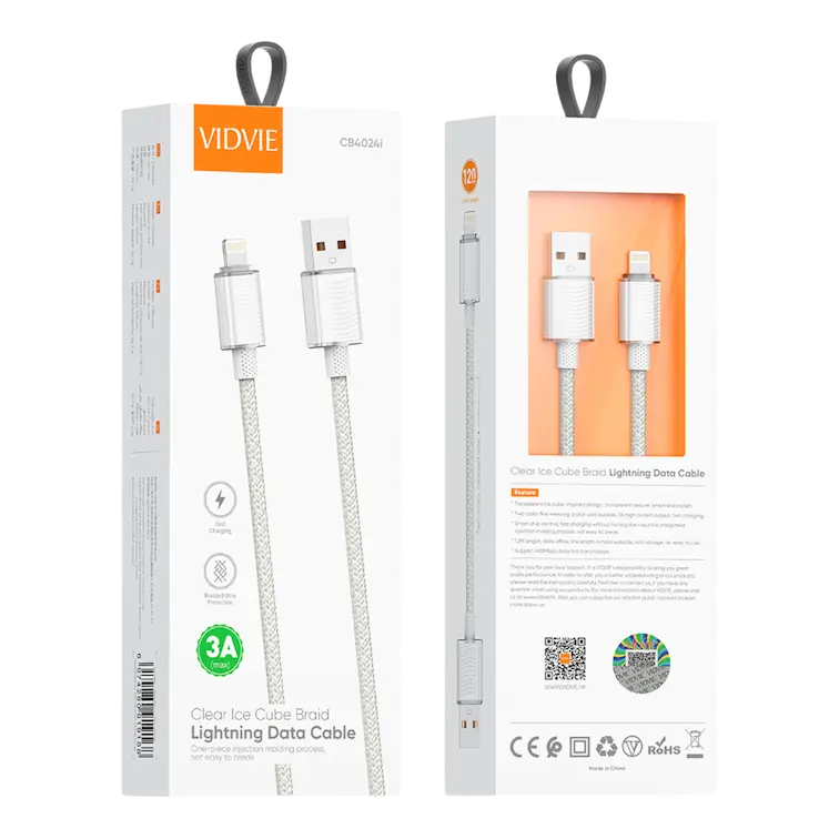 Empaque de cable USB-lightning EN COLOR BLANCO - DETALLES DE COMPATIBILIDAD Y RENDIMIENTO