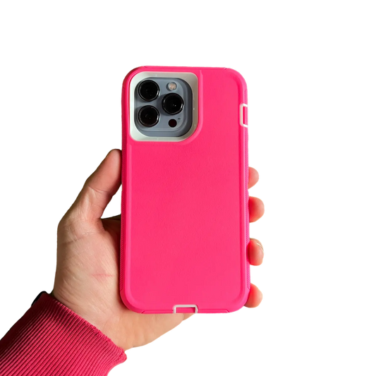 Funda resistente Shield Compact en color fucsia con blanco