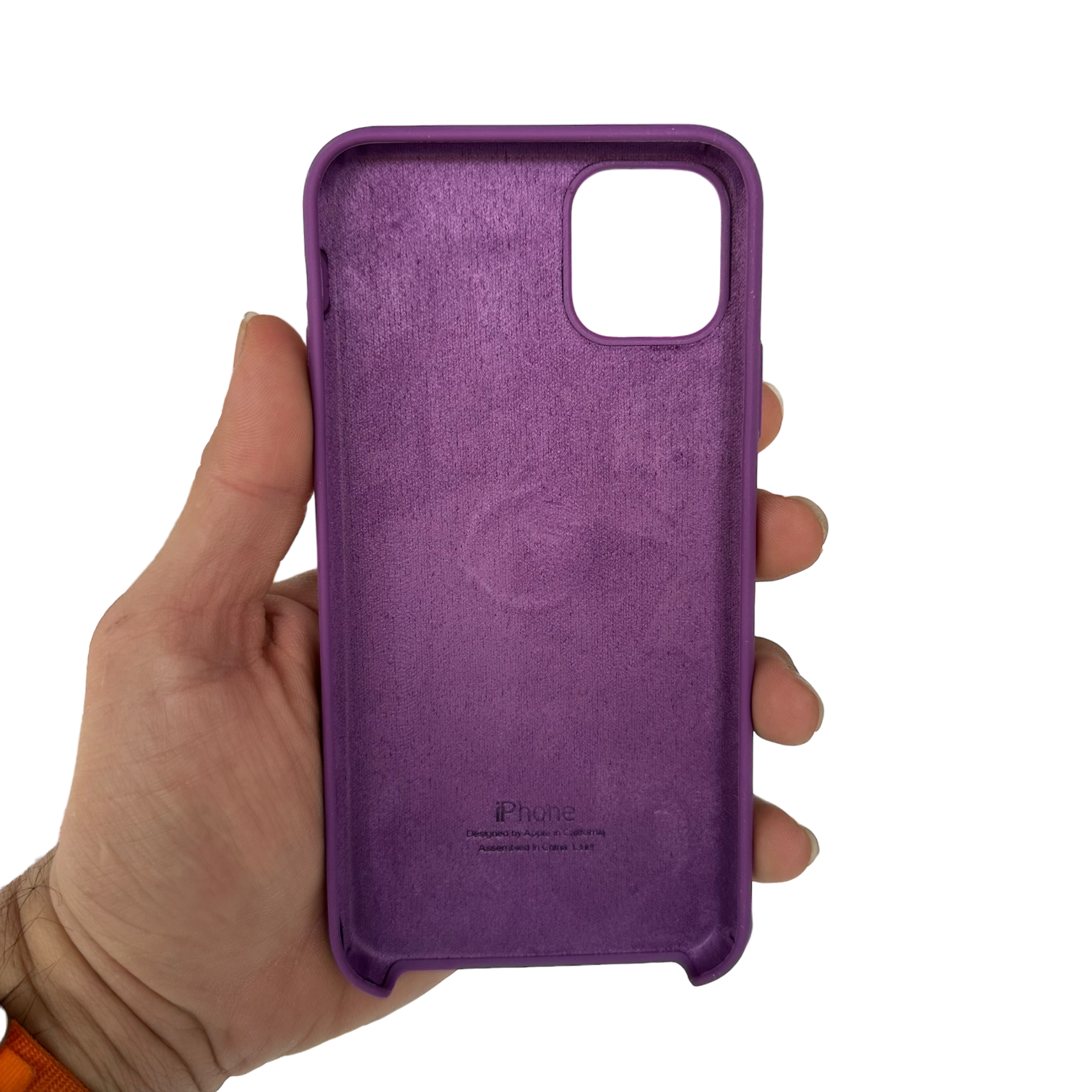 Interior de terciopelo de la carcasa de silicona para iPhone 11