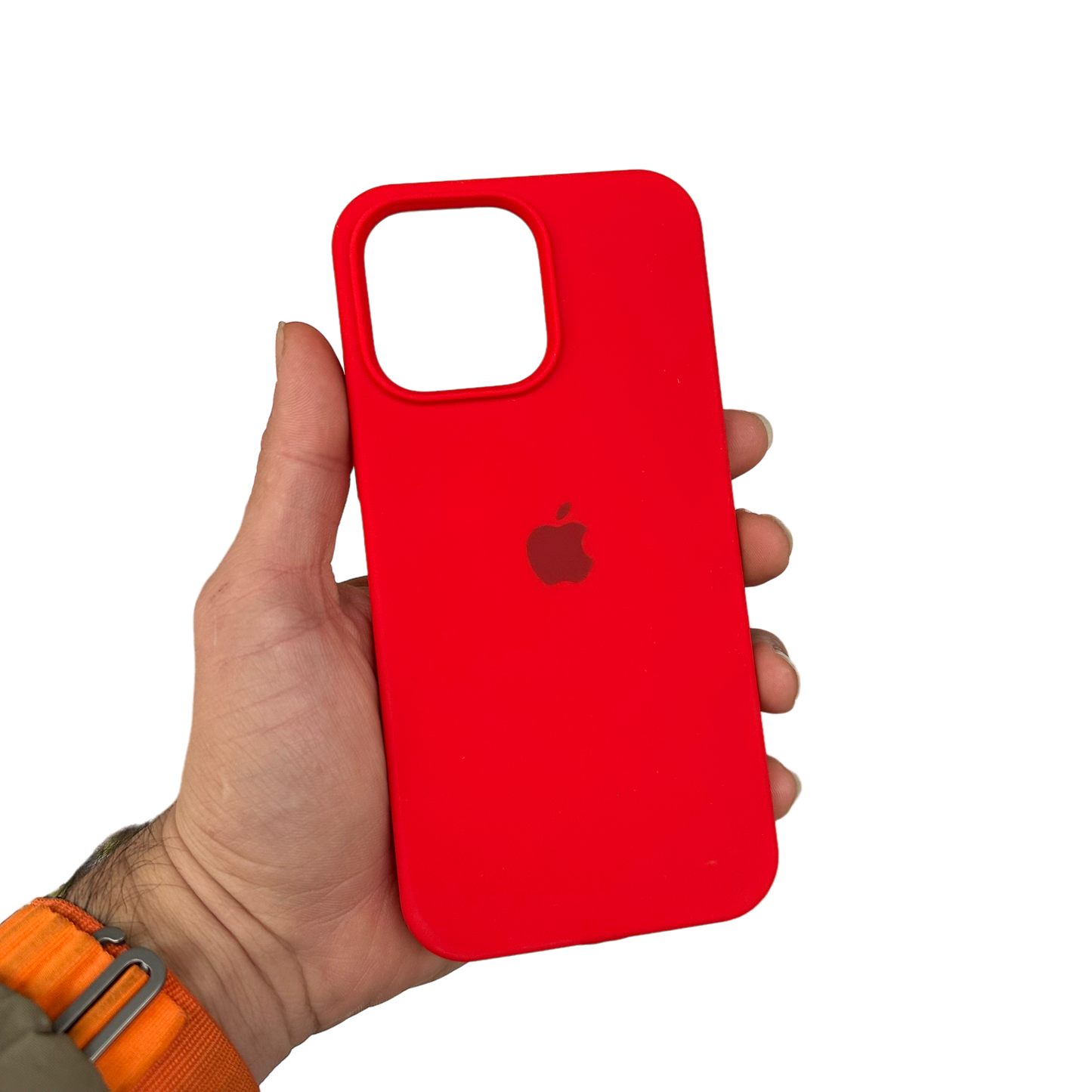 carcasa de silicona roja para iphone 15 pro max