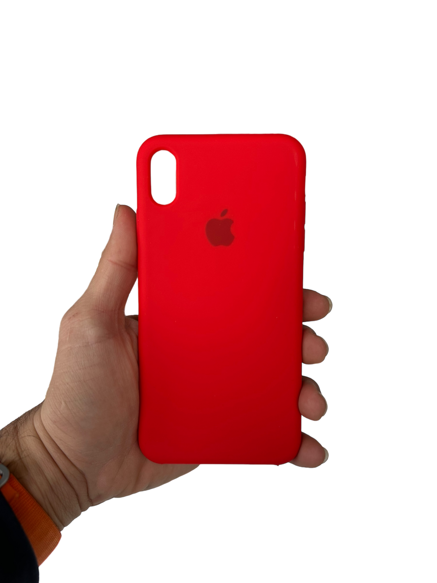 Carcasa roja de silicona premium para iPhone XS MAX