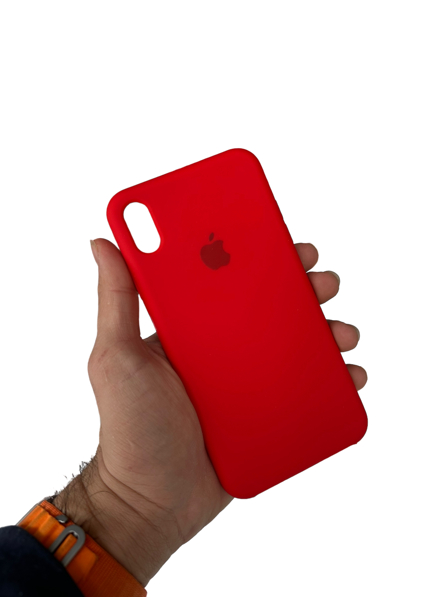 Carcasa sostenida en mano para iPhone XS MAX en color rojo