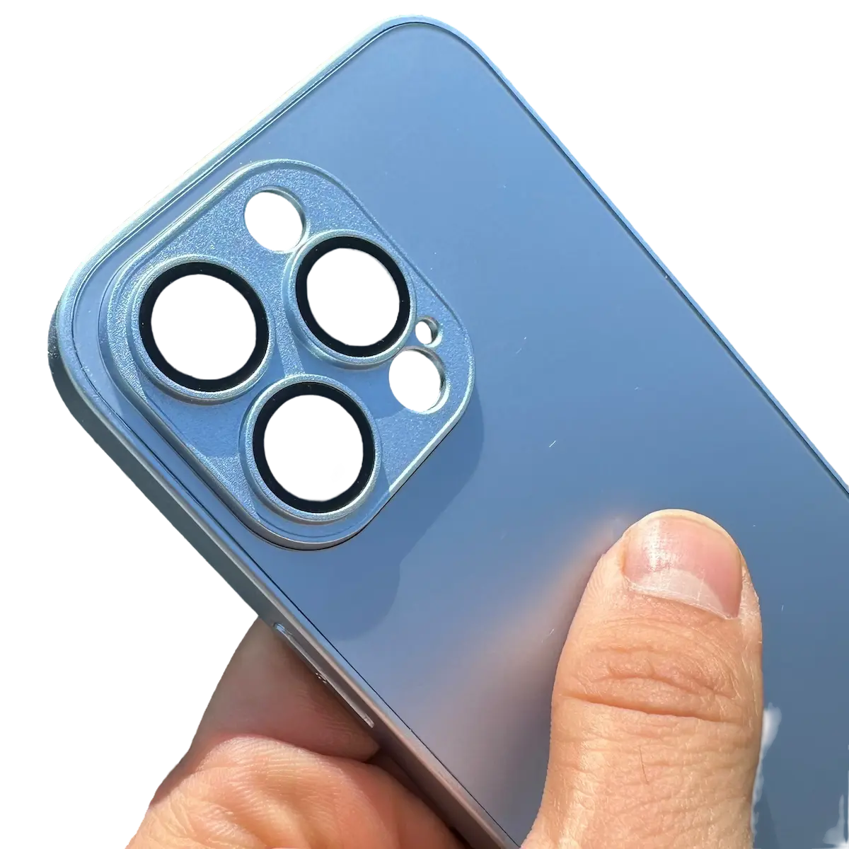 Carcasa Slim Glass con MagSafe: Azul Sierra