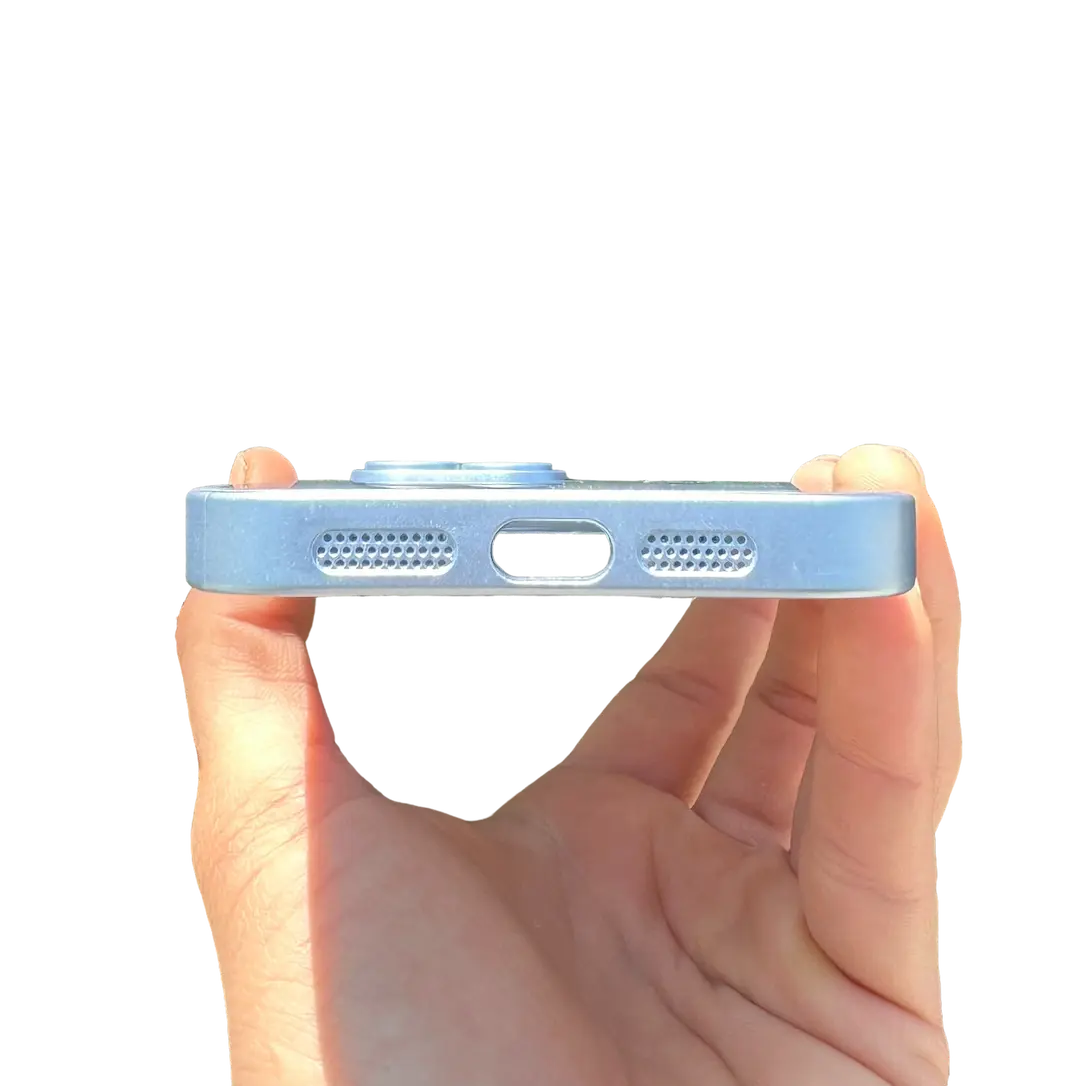 Carcasa Slim Glass con MagSafe: Azul Sierra