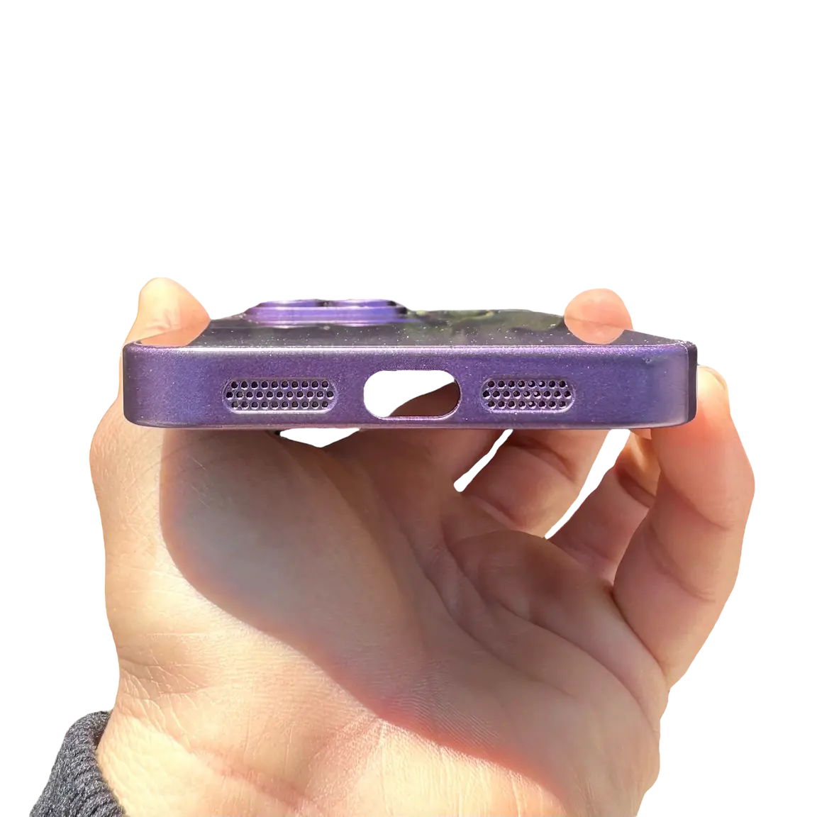 Carcasa Slim Glass con MagSafe: Morado Oscuro