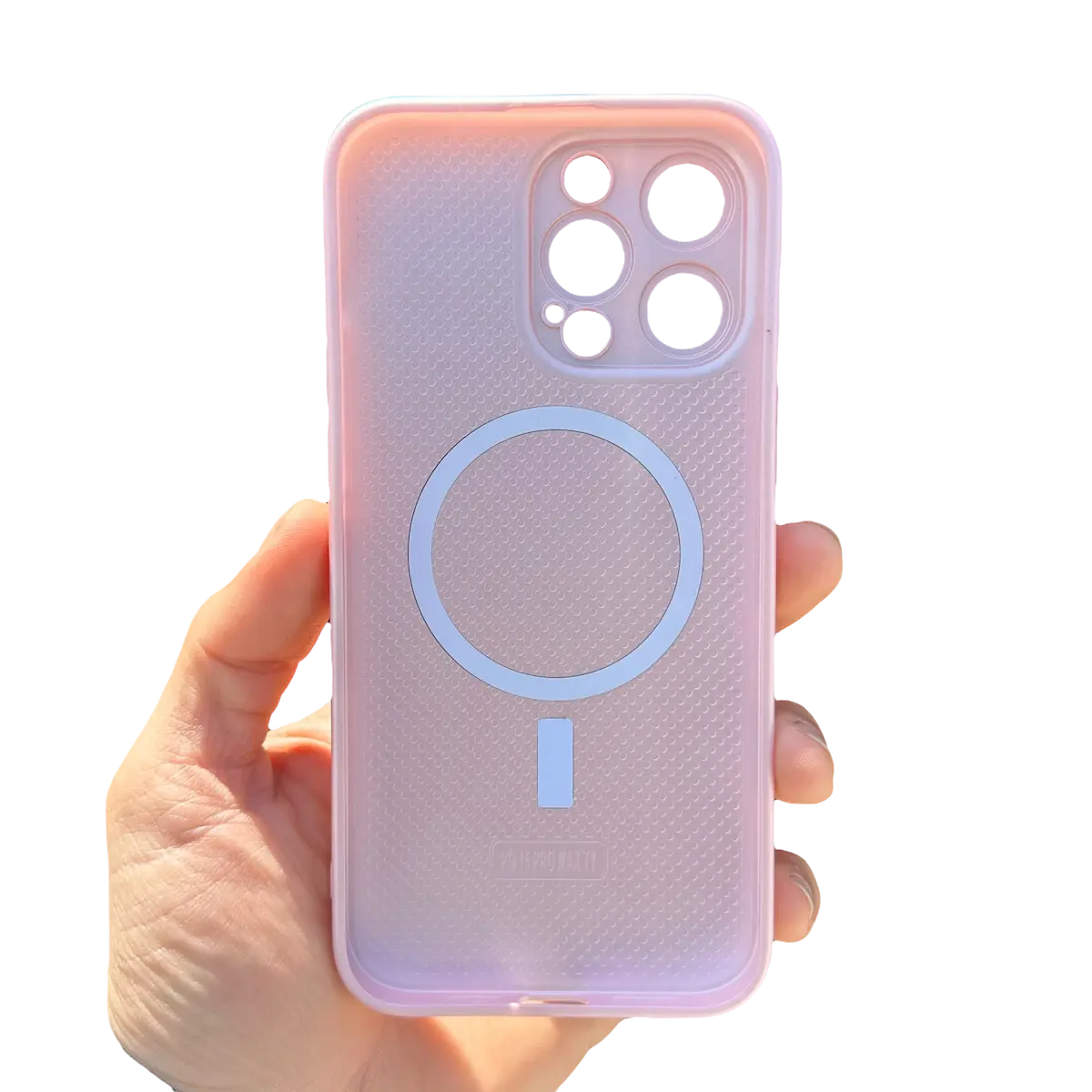 Carcasa Slim Glass con MagSafe: Rosa Claro