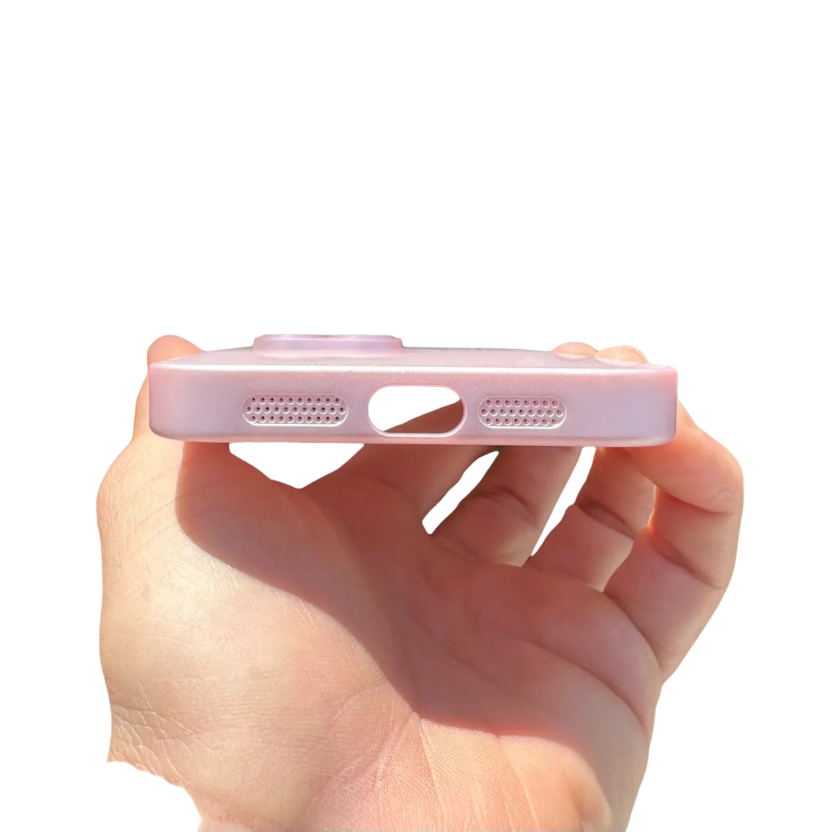 Carcasa Slim Glass con MagSafe: Rosa Claro