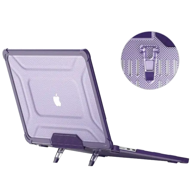 Soportes de mesa del protector de Macbook - resalte en dispositivo