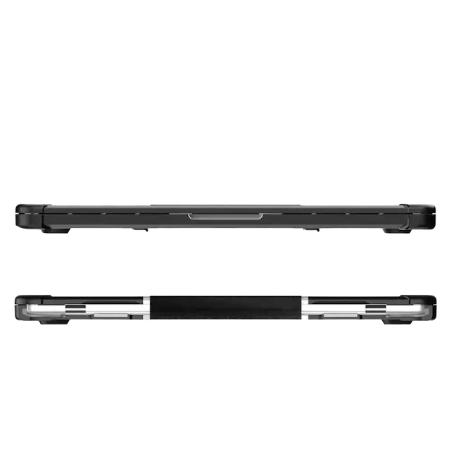 Detalle de grosor de la funda para Macbook - diseño delgado sin abultamiento innecesario