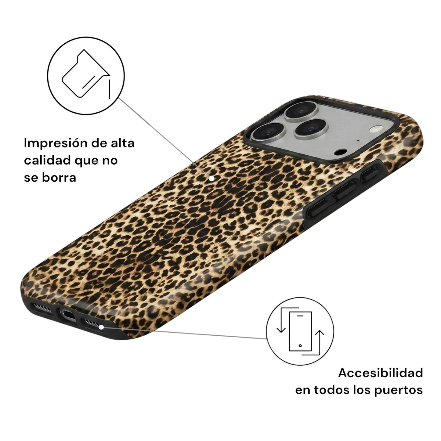 Carcasa Two Protect para iPhone - Leopard