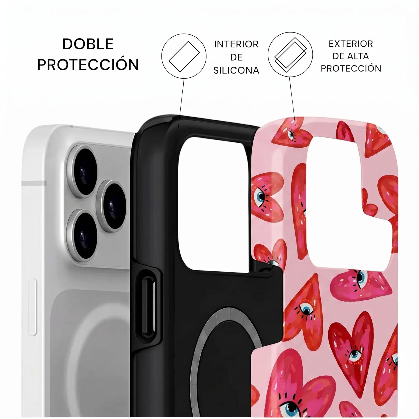 Carcasa Two Protect para iPhone - Love Vision