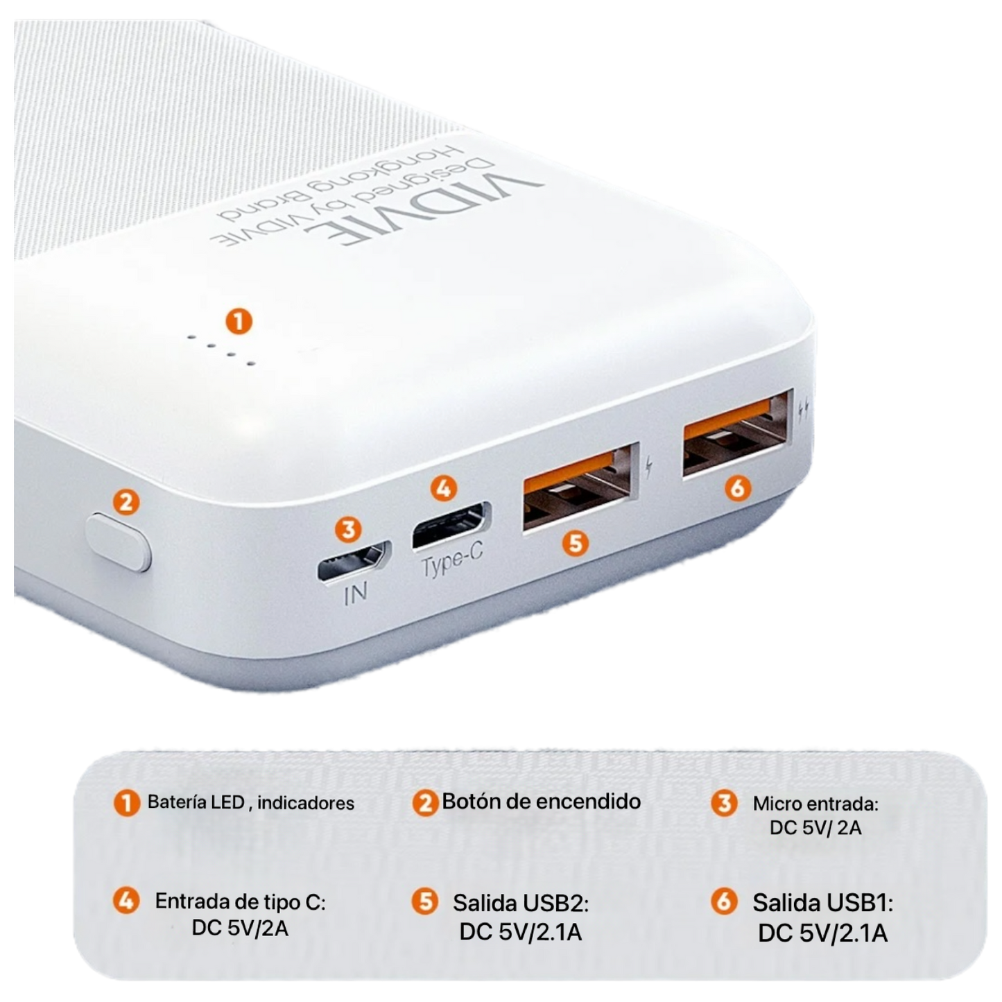 Power Bank VIDVIE 20.000 mAh