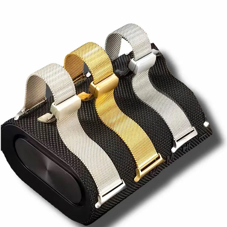 Muestreo de los 3 colores disponibles de las pulseras Loop Prestige para Apple Watch