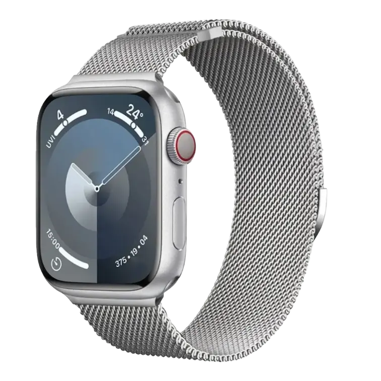 Pulsera plateada para Apple Watch - Material de metal y diseño Milanese Loop