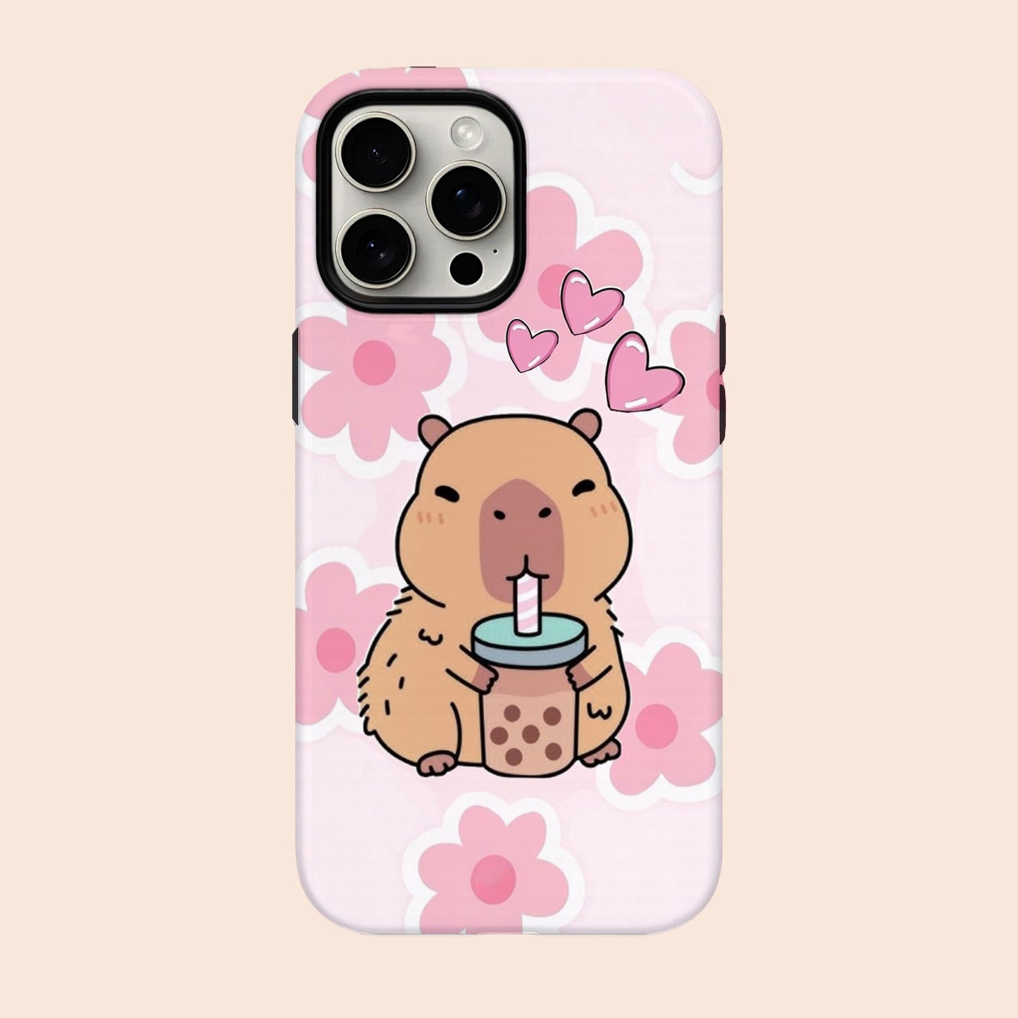 Carcasa Capibara BubbleTea para iPhone