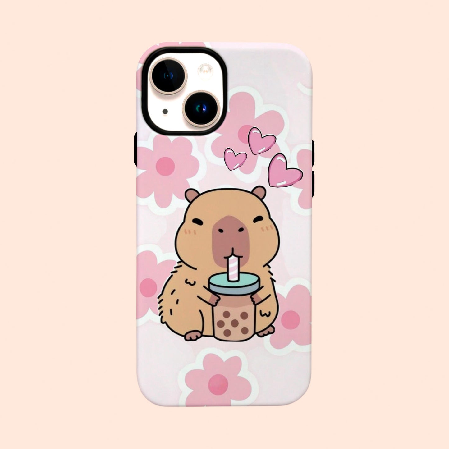 Carcasa Capibara BubbleTea para iPhone