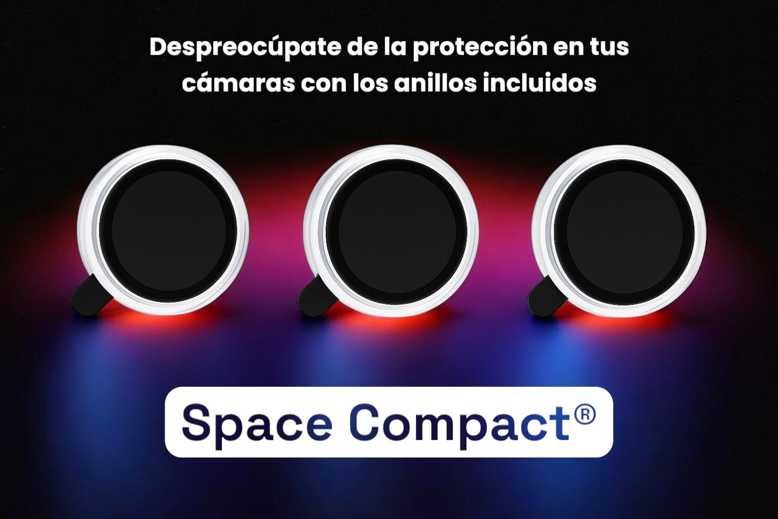Anillos protectores de cámara de la carcasa resistente magsafe - Space Compact negra