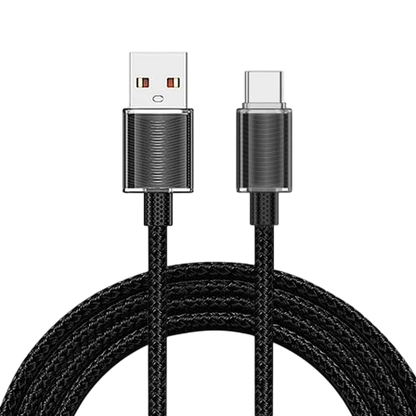Cable certificado en color negro para carga USB - C - diseño trenzado y de 6A
