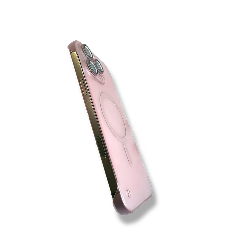 iPhone 16 Pro Max mostrado desde el lateral - resaltando la delgadez y protección de la carcasa
