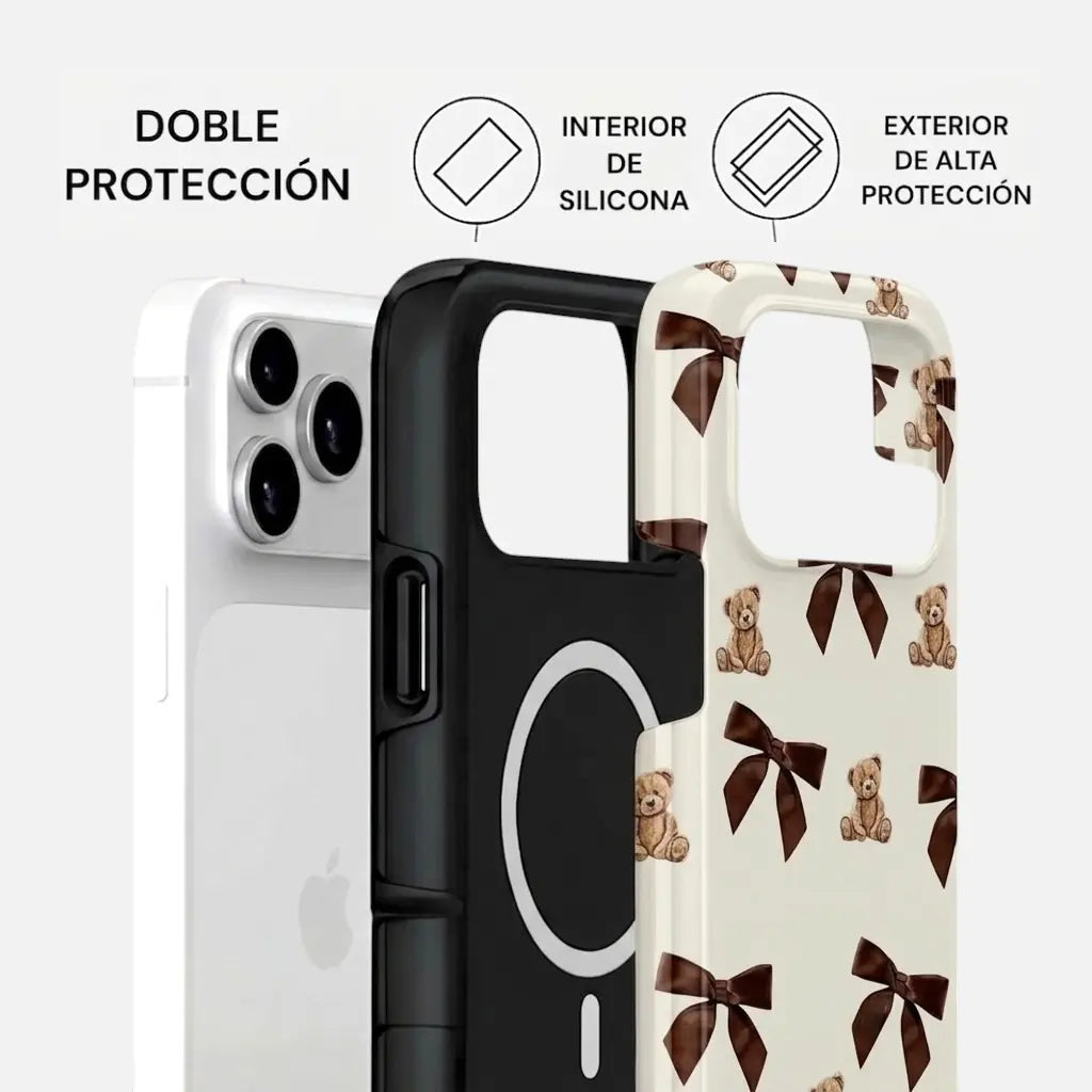 Carcasa Two Protect para iPhone - Bear Cute
