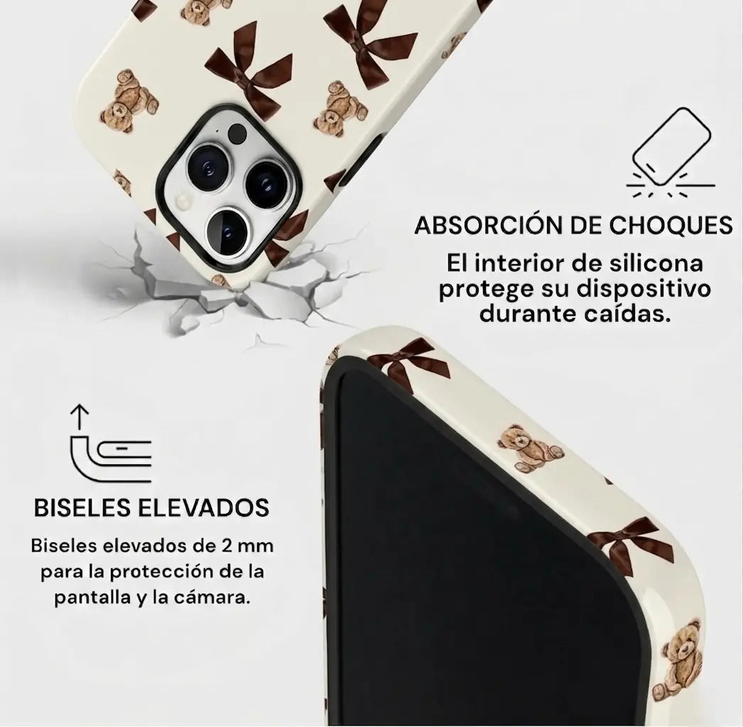 Carcasa Two Protect para iPhone - Bear Cute