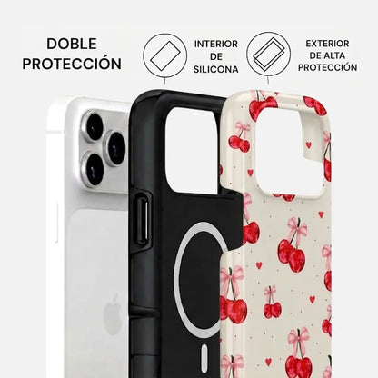 Carcasa Two Protect para iPhone - Cherry Kiss