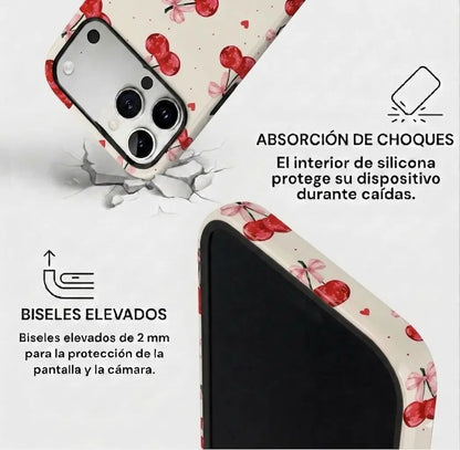 Carcasa Two Protect para iPhone - Cherry Kiss