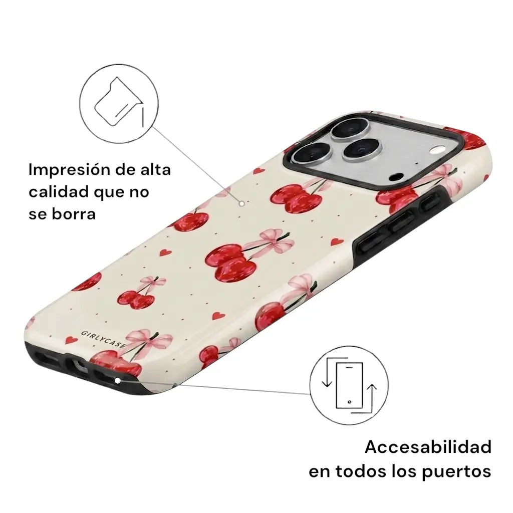 Carcasa Two Protect para iPhone - Cherry Kiss