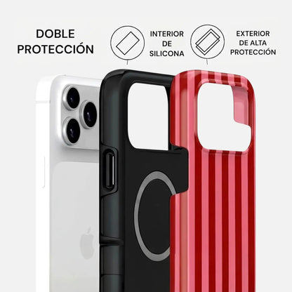Carcasa Two Protect para iPhone - Cherry Stripe