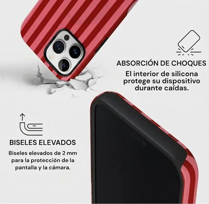 Carcasa Two Protect para iPhone - Cherry Stripe