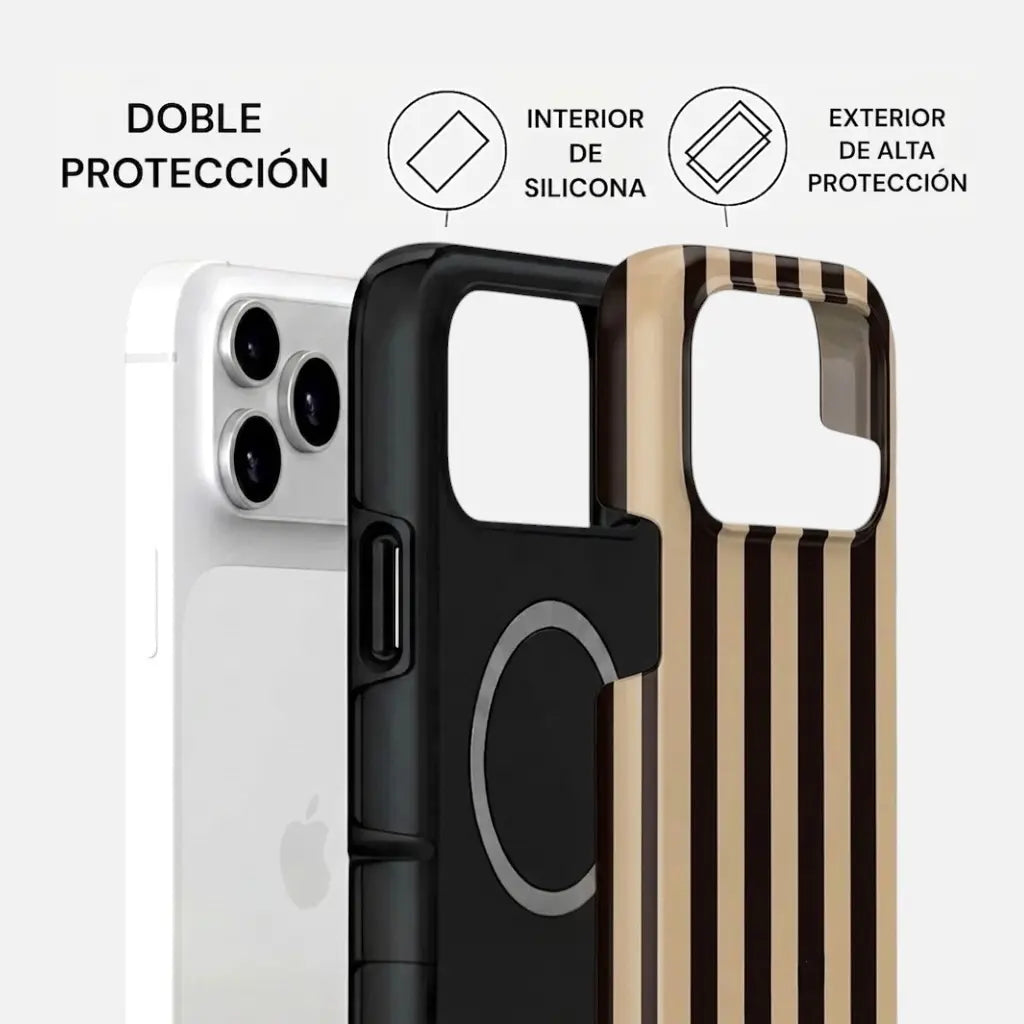 Carcasa Two Protect para iPhone - Latte Stripe