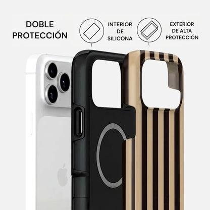 Carcasa Two Protect para iPhone - Latte Stripe