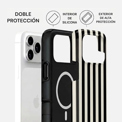 Carcasa Two Protect para iPhone - Monochrome Stripe