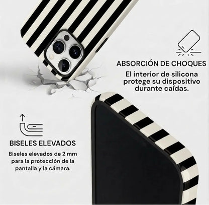 Carcasa Two Protect para iPhone - Monochrome Stripe