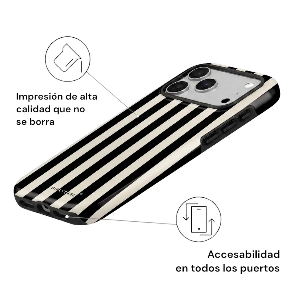 Carcasa Two Protect para iPhone - Monochrome Stripe