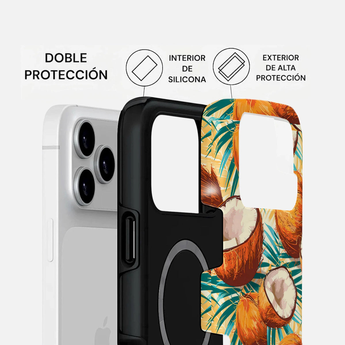 Carcasa Two Protect para iPhone - Coco Palm