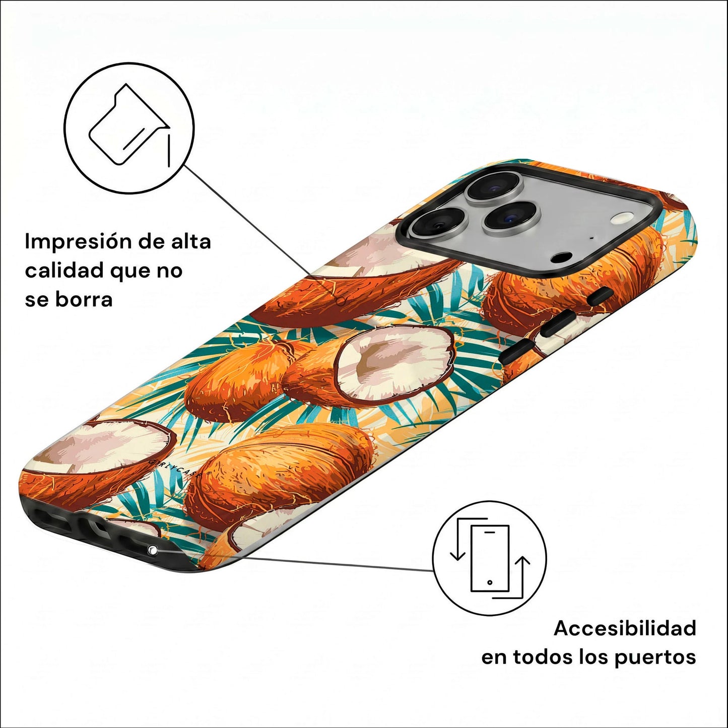 Carcasa Two Protect para iPhone - Coco Palm