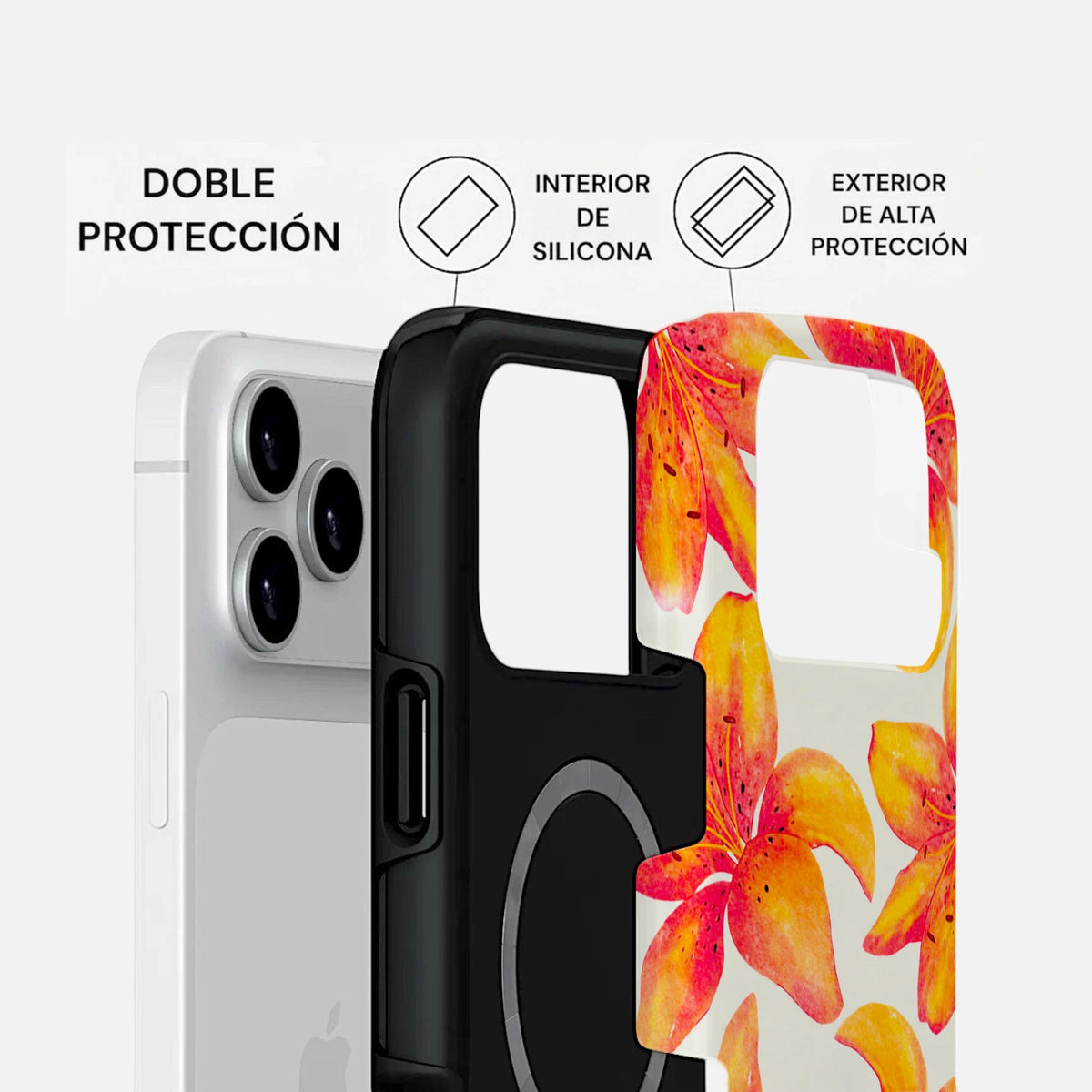 Carcasa Two Protect para iPhone - Lirio Tropical