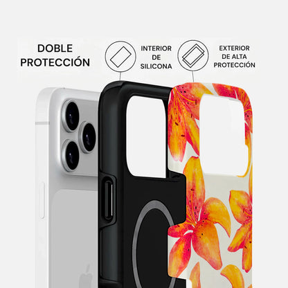 Carcasa Two Protect para iPhone - Lirio Tropical