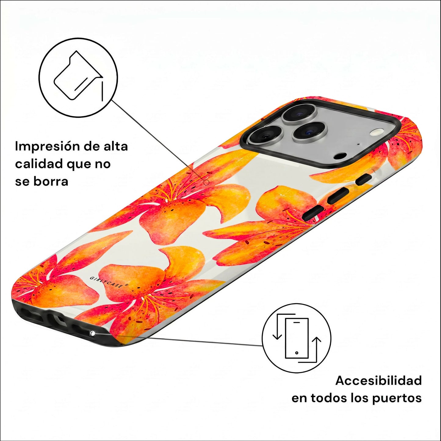Carcasa Two Protect para iPhone - Lirio Tropical