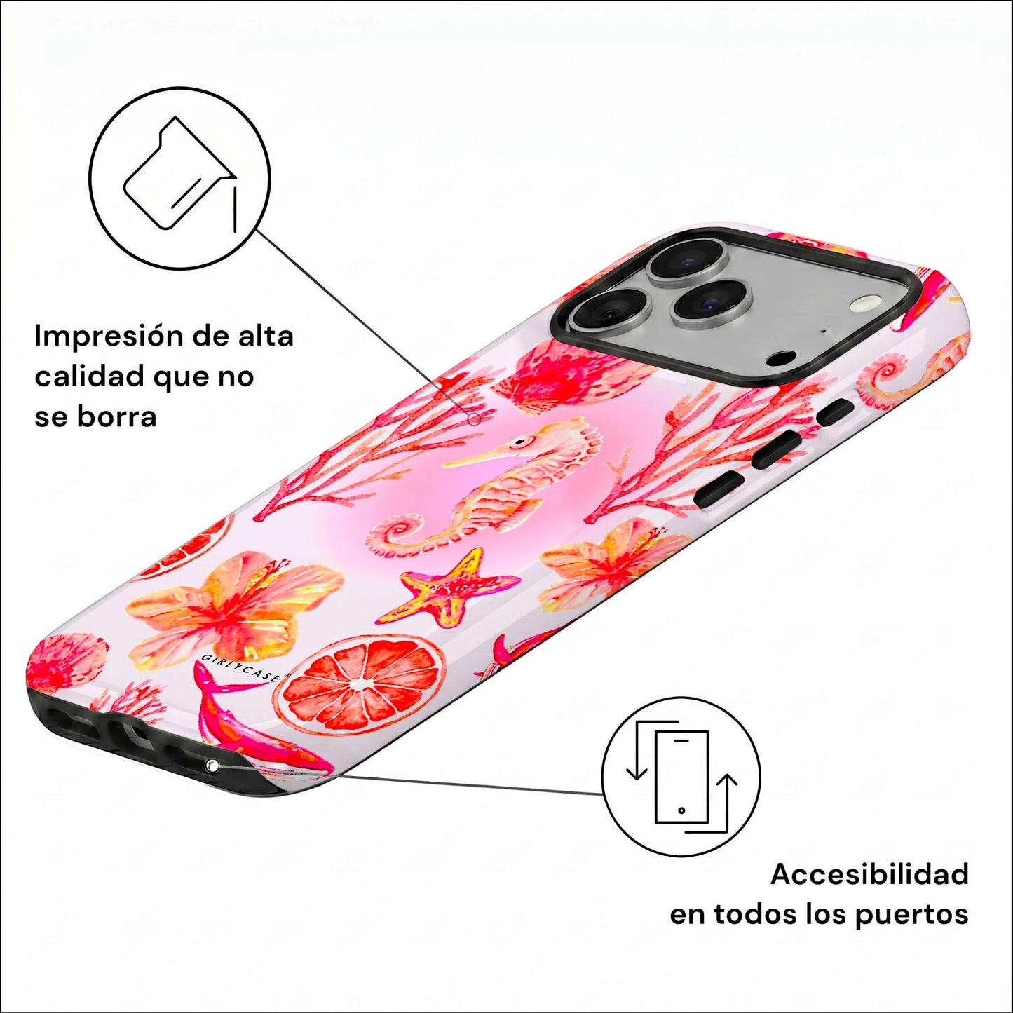 Carcasa Two Protect para iPhone - Sea Bloom