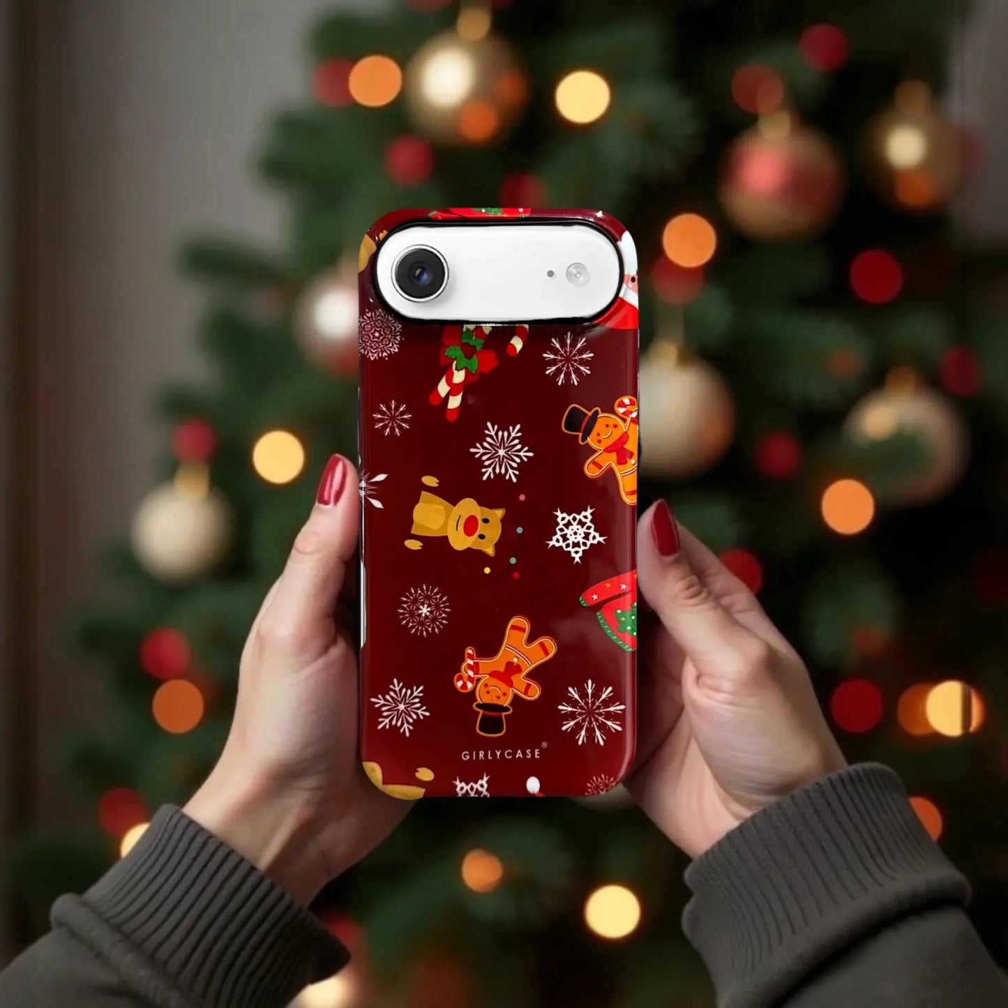 Carcasa para iPhone 17 Air con diseño de navidad premium