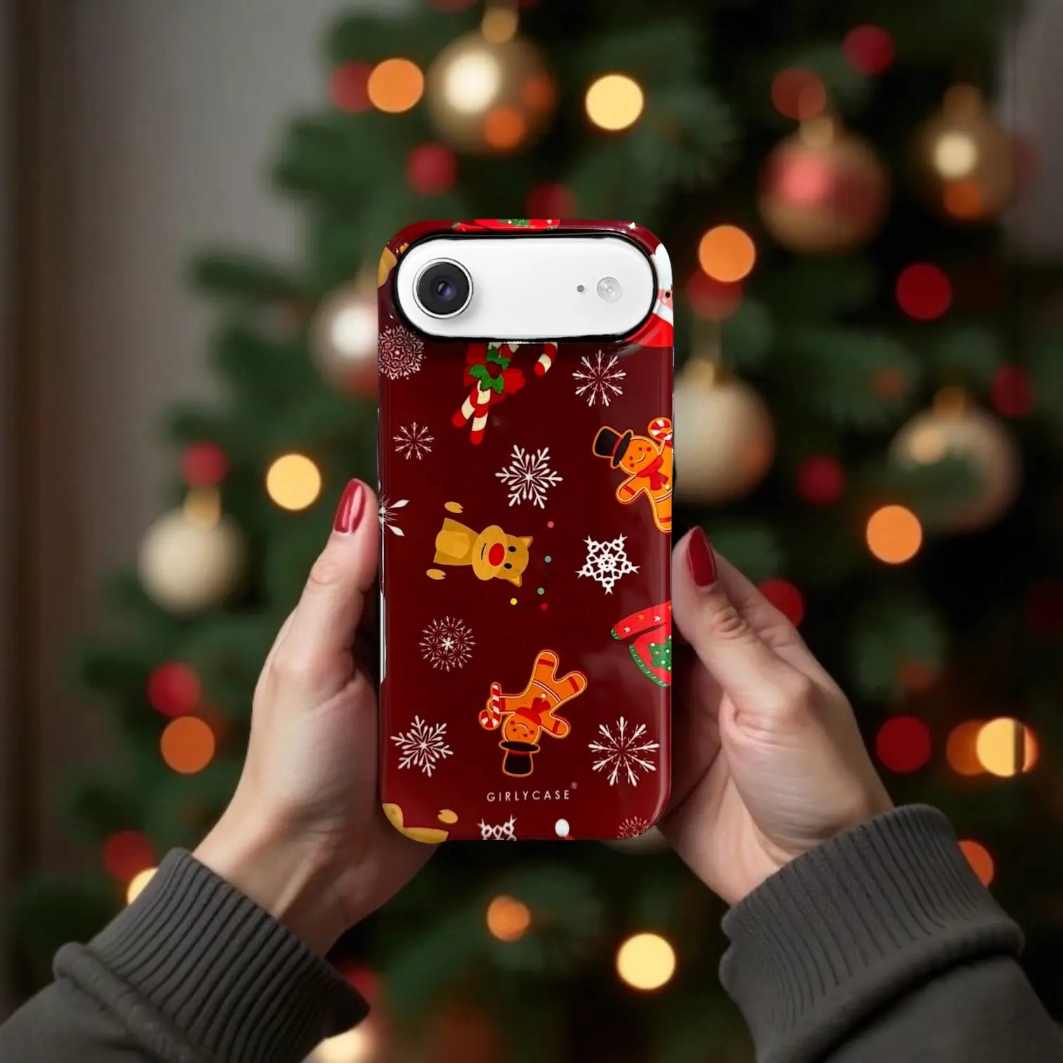 Carcasa para iPhone 17 Air con diseño de navidad premium