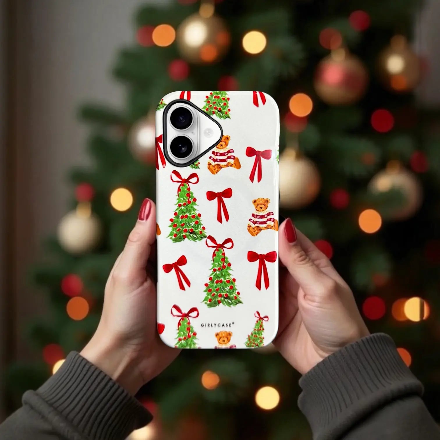 Navidad cute diseño de carcasa para iPhone 17