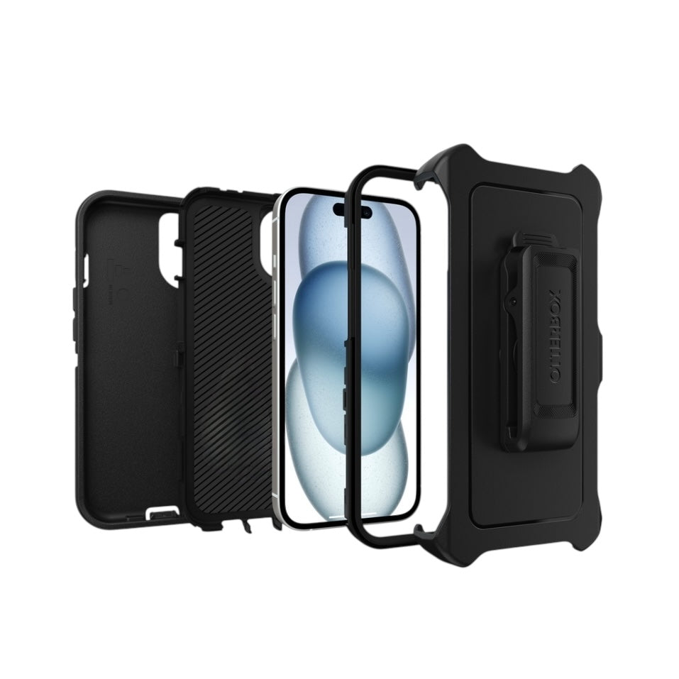 Postura multicapa de la funda otterbox defender - detalles de ensamblaje en equipo