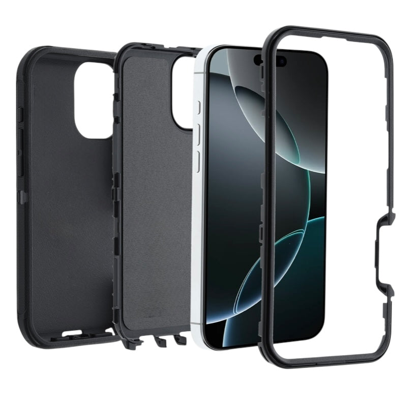 Ensamblaje de carcasa resistente en iPhone 16 Pro Max - forma de recubrimiento antishock