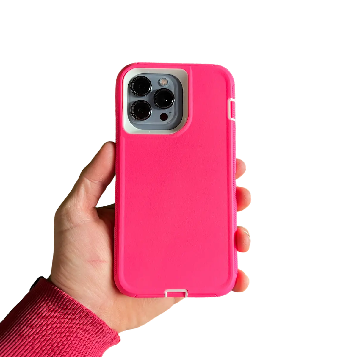Funda resistente Shield Compact en color fucsia con blanco