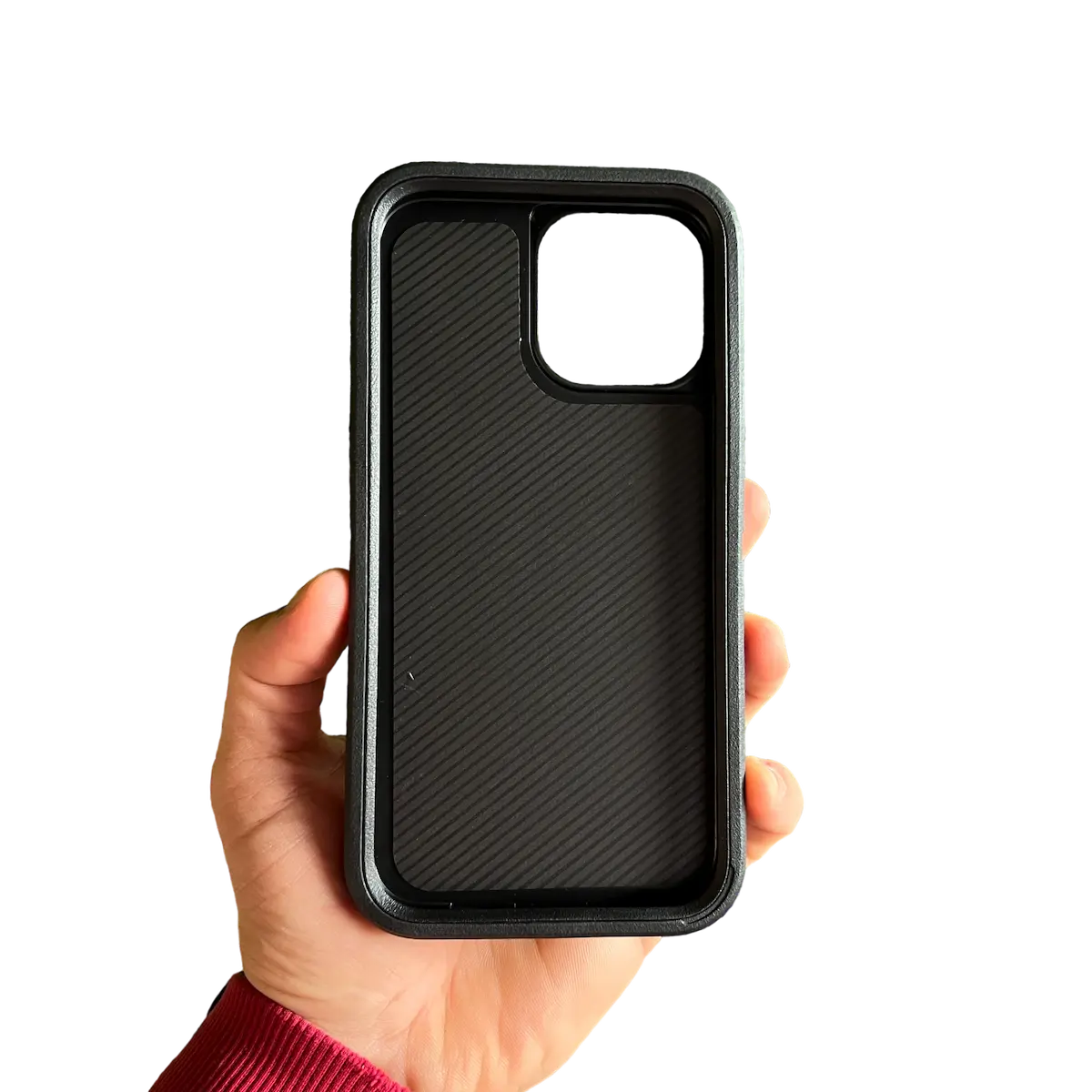 Interior de goma EVA de la carcasa súper resistente para mejor cuidado del vidrio trasero del iPhone