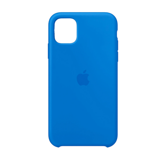 Funda de silicona premium para iPhone 11 Pro Max en color azul eléctrico